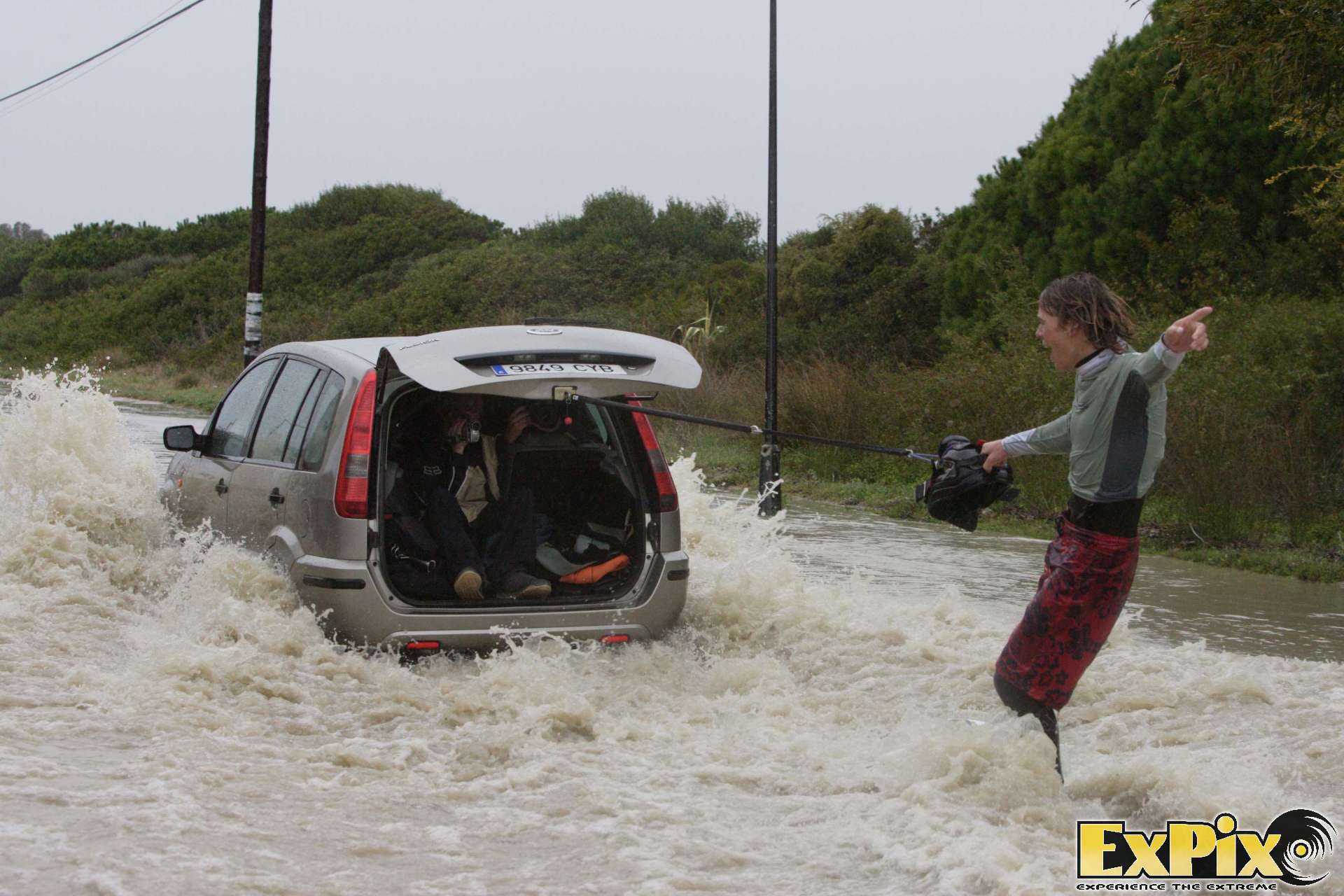 Lewis crathern wakeboarding a flood